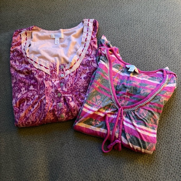 Secret Treasures Other - Secret Treasures Pink Nightgown Pajama 2 piece Set Large 12-14